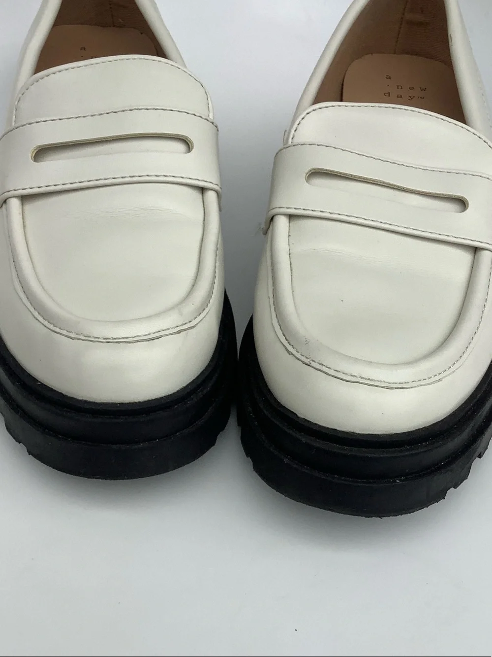 Britney Paris White Platform Loafers With Lug Soles Size 7 A New Day